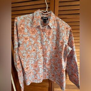 Lands’End Floral Blouse Size 10